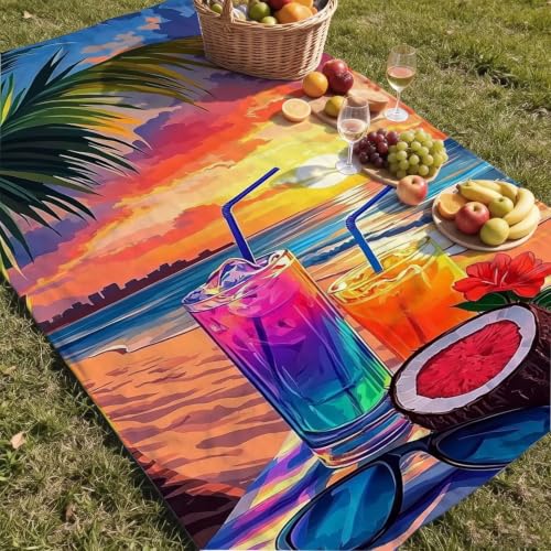 Serviette de bain séchage rapide microfibre compacte et durable motif coucher de soleil - 8