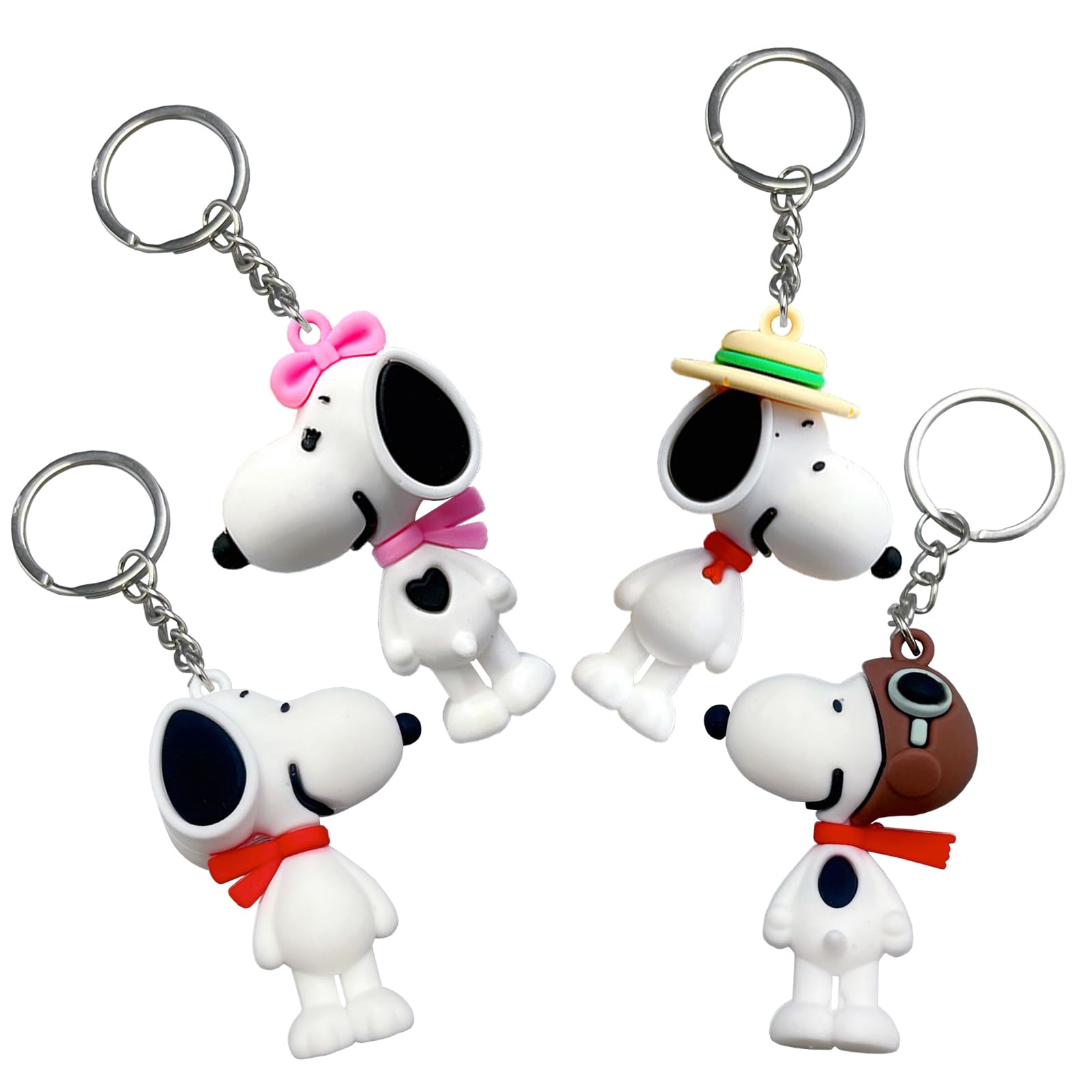 4 Stück Anime Schlüsselanhänger - Niedliche Charaktere Aus Silikon