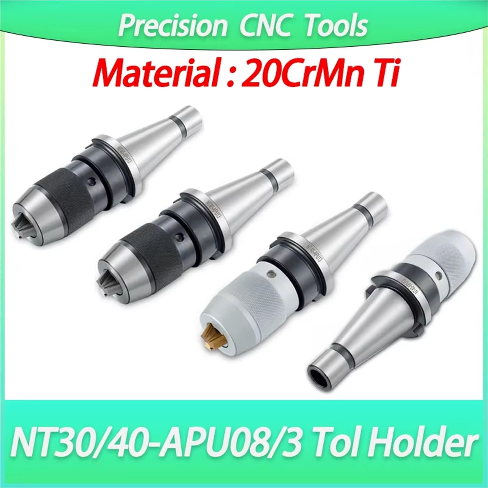 Portautensili NT30 NT40 APU08 APU13 Serie NT Apu Portautensili Per Tornio Autoserrante Integrato CNC Mandrino Per Trapano Pinza(B,NT30-APU13(1-13mm))