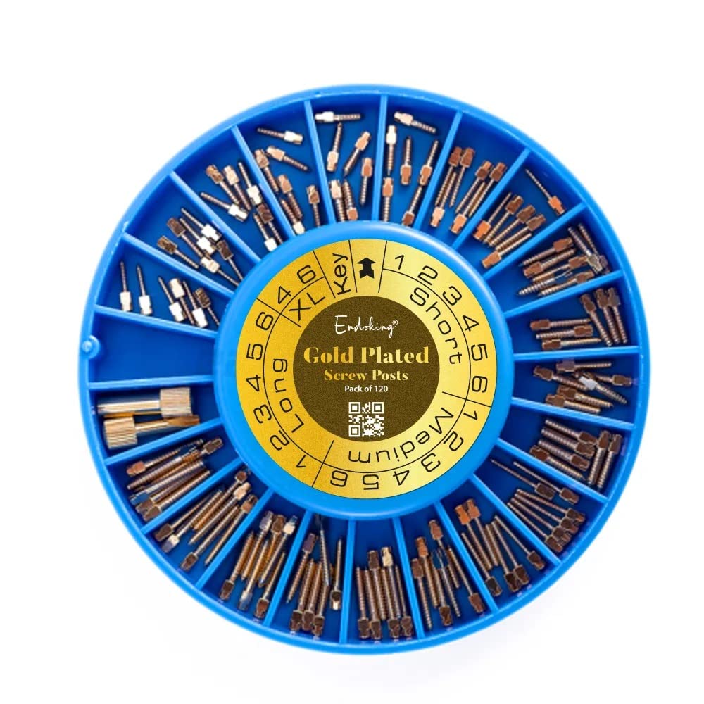 120pcs/box Dentist Conical Screw Posts Kits Conical Gold Plated Tapered Refills Files With 2 Key Galaxy-image-43
