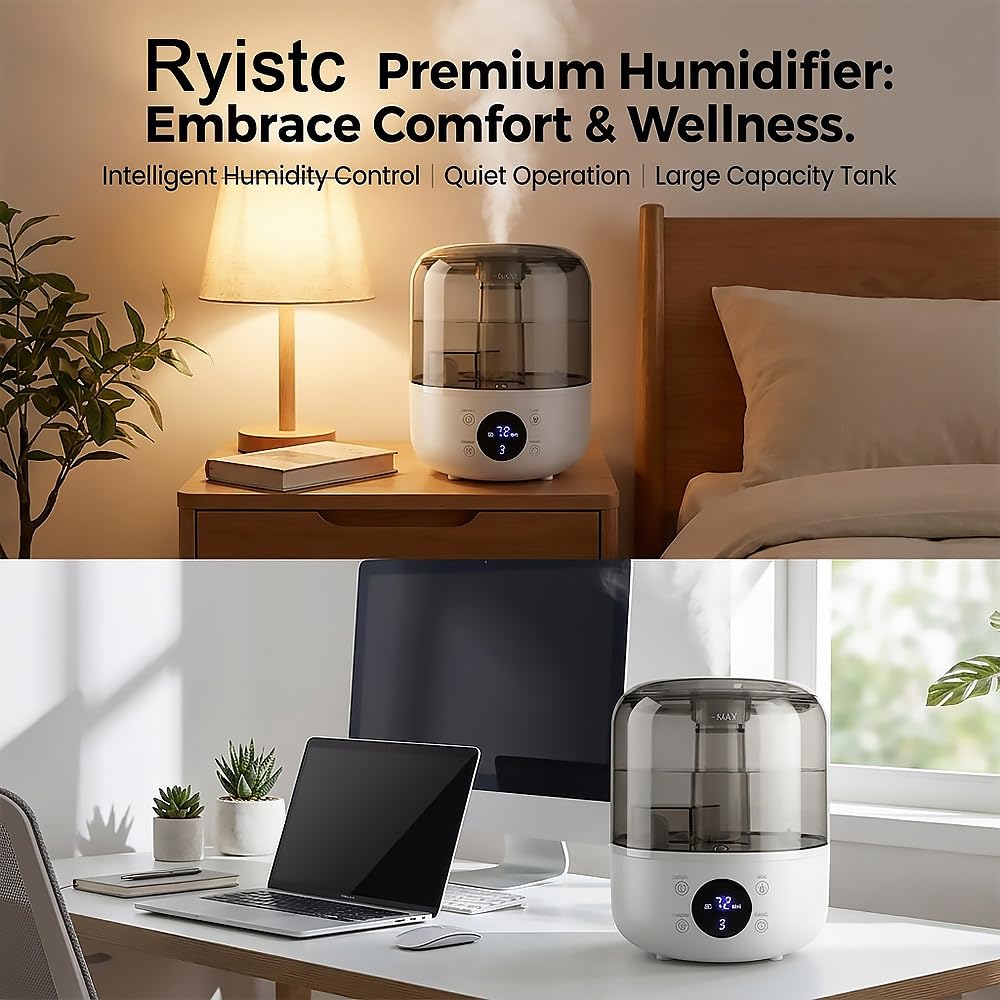 Nawilżacze do sypialni, zbiornik 3 l na 10 h 38 dB cichy czas mgły, światła LED, inteligentny timer (10 godzin), automatyczne wyłączanie, idealne dla niemowląt i dużych pomieszczeń