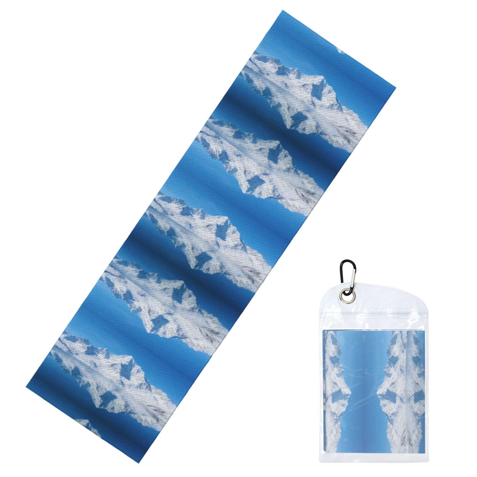 DUYIOKH Snow Mountain & Lake Print Cooling Towel, Portable Towel for Gym Workout Golf Beach World Cup Sports Hot Weather