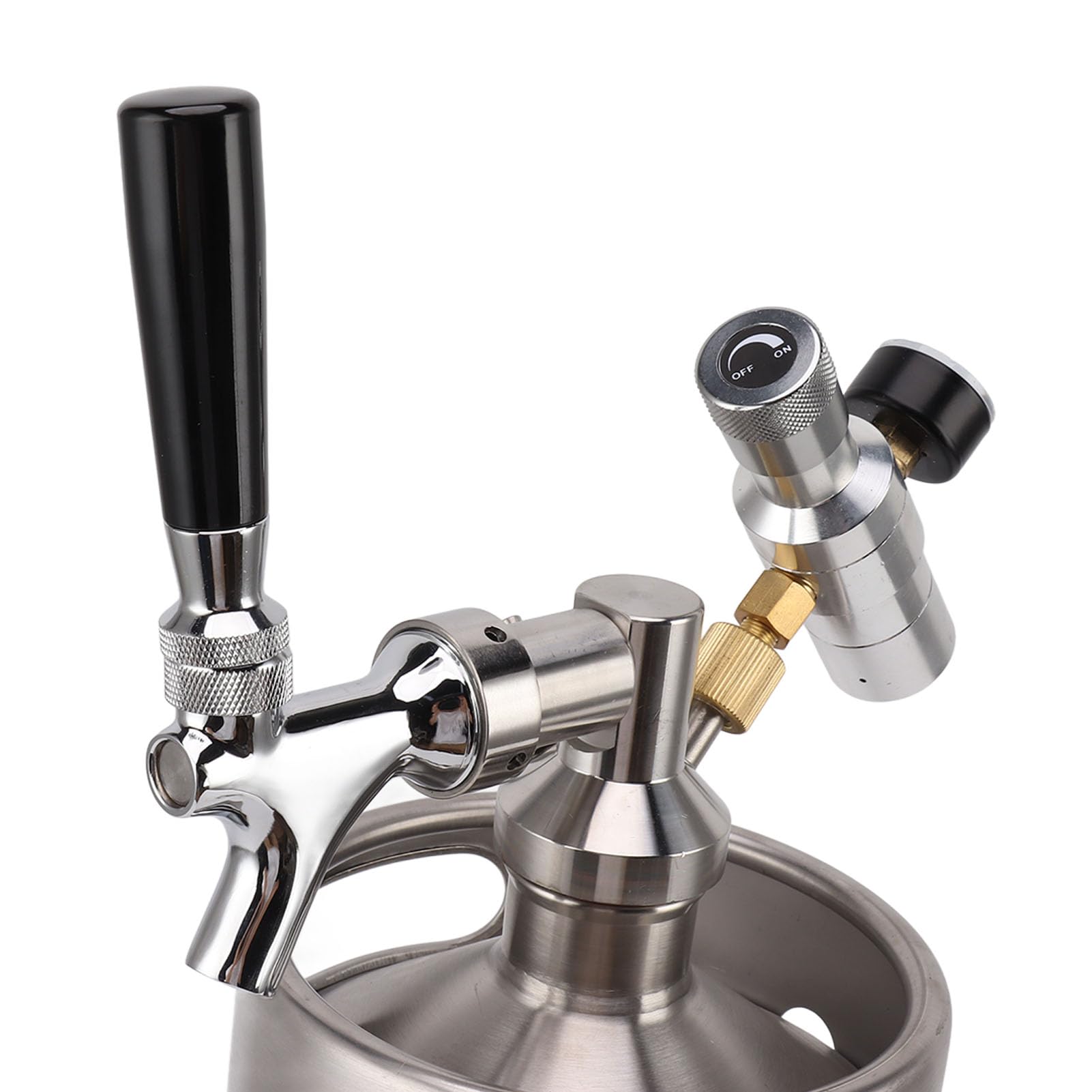 3,6 l Mini-Edelstahlfass mit Wasserhahn, 150 PSI Manometer, Druckbierspender, Heimbrausystem für Craft-Beer-Enthusiasten, langlebige Brauausrüstung