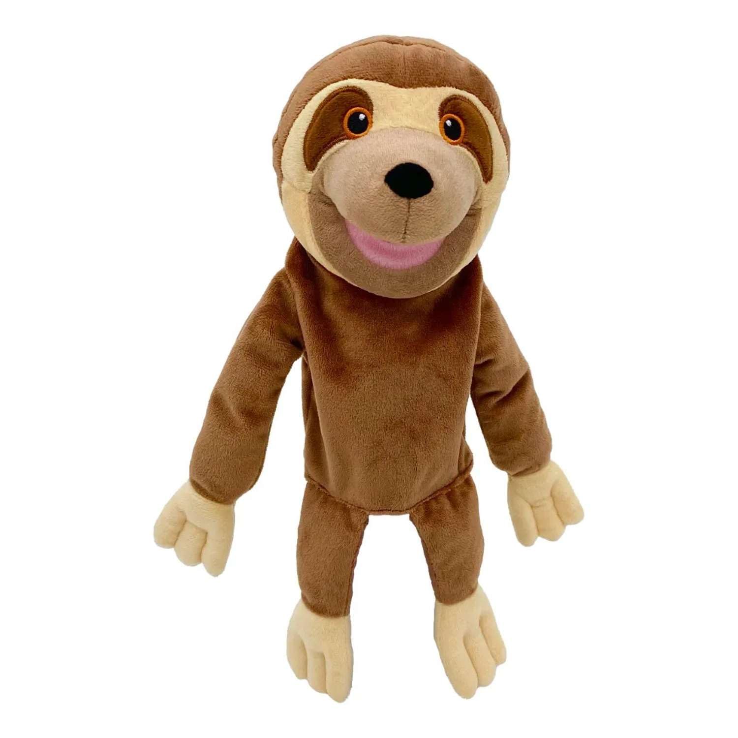Sloth Hand Puppet for Kids by Fiesta Crafts- Soft & Interactive Hand Puppet Toy with Moving Mouth & Arms for Role Play, Creativity & Sensory Skills Toys for 3-9 Year Old Boys & Girls โ image 1