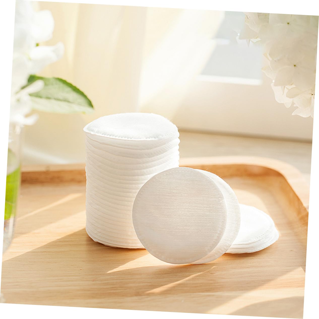 FOMIYES Makeup Remover Cotton Cloth 60pcs Round Pads 3-layer Design Gentle on for Travel