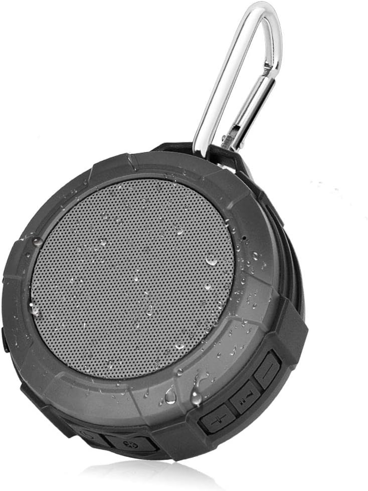 Lerdy Shower Speaker, IPX5 Wireless Waterproof Speaker with 4W Drive, Suction Cup, Buit-in Mic (Gray)