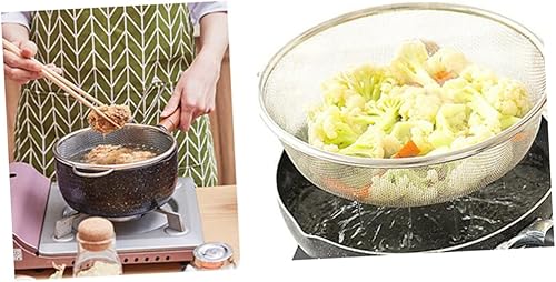 Miniatura 3 de colador de malla colador de fideos colador de metal colador vegetal Cullender cuenco colador de arroz espaguetis colador de acero inoxidable Colador