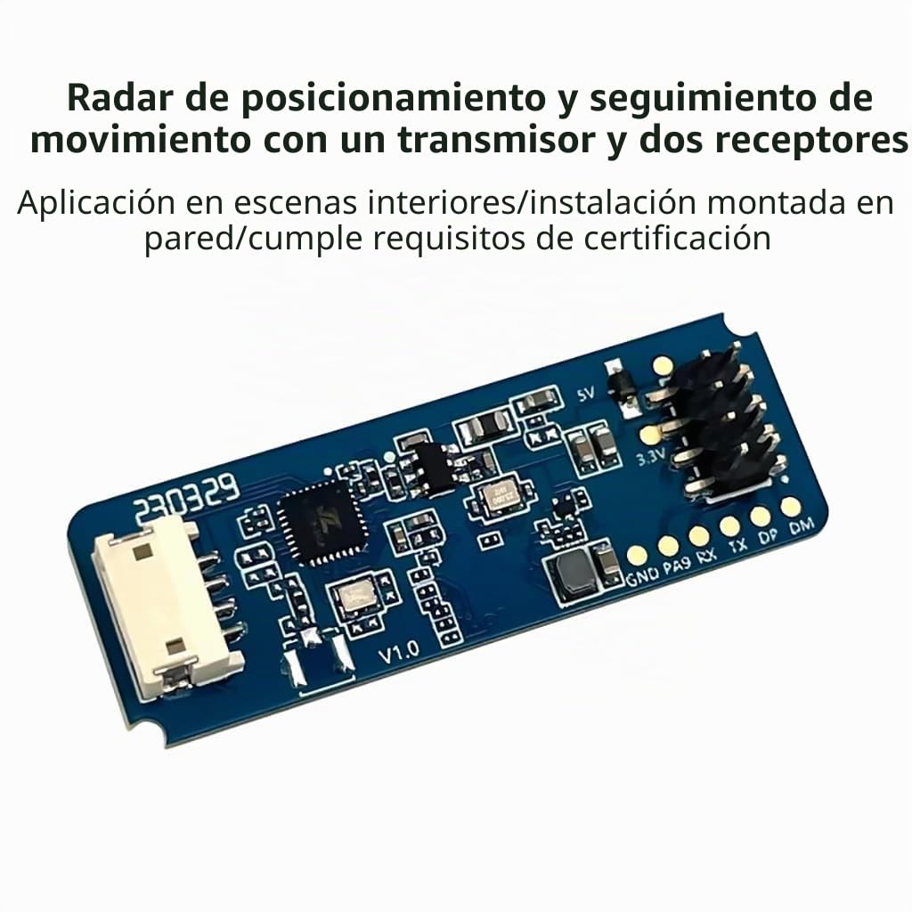 JMT HLK-LD2450 - Sensor de trayectoria de 24 GHz ISM Smart Home Human Movement Tracking Ra·DAR Módulo de inducción Distancia Ángulo Medición de velocidad (5 piezas)