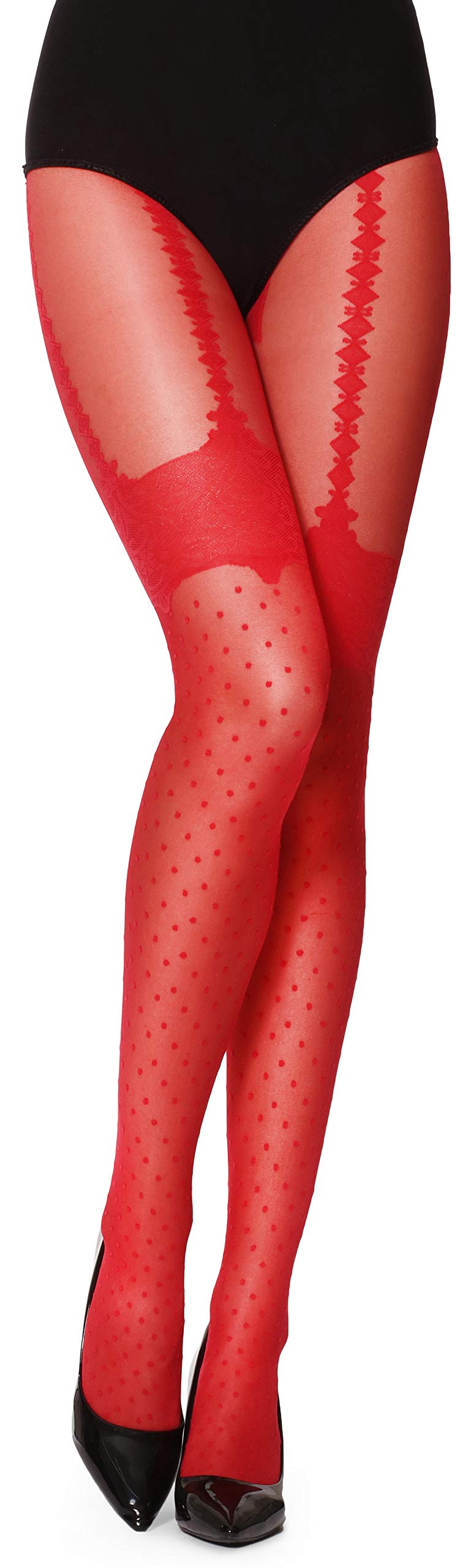 Merry Style Strumpfhosen Damen bequeme Feinstrumpfhose damen aus Microfaser Strumpfhose mit Muster 40 DEN MS 262