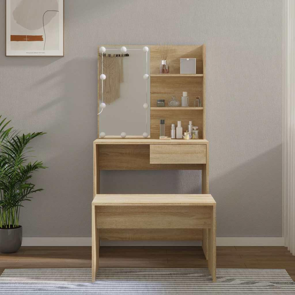 Schminktisch-Set mit Sonoma-Eiche Holzwerkstoff Variante B