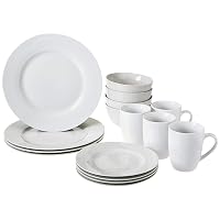Amazon Basics Set di Stoviglie per 4 Persone, Porcellana