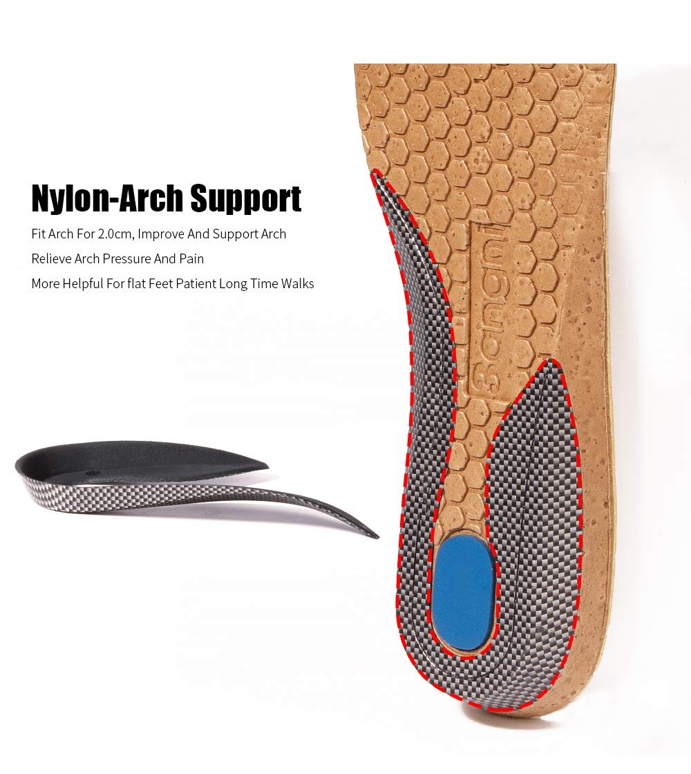 Plantari ortopedici Piedi Piatti Supporto per Plantare in Pelle Microfibra per Inserti di Scarpe Cuscino per Uomo Donna(35-37)