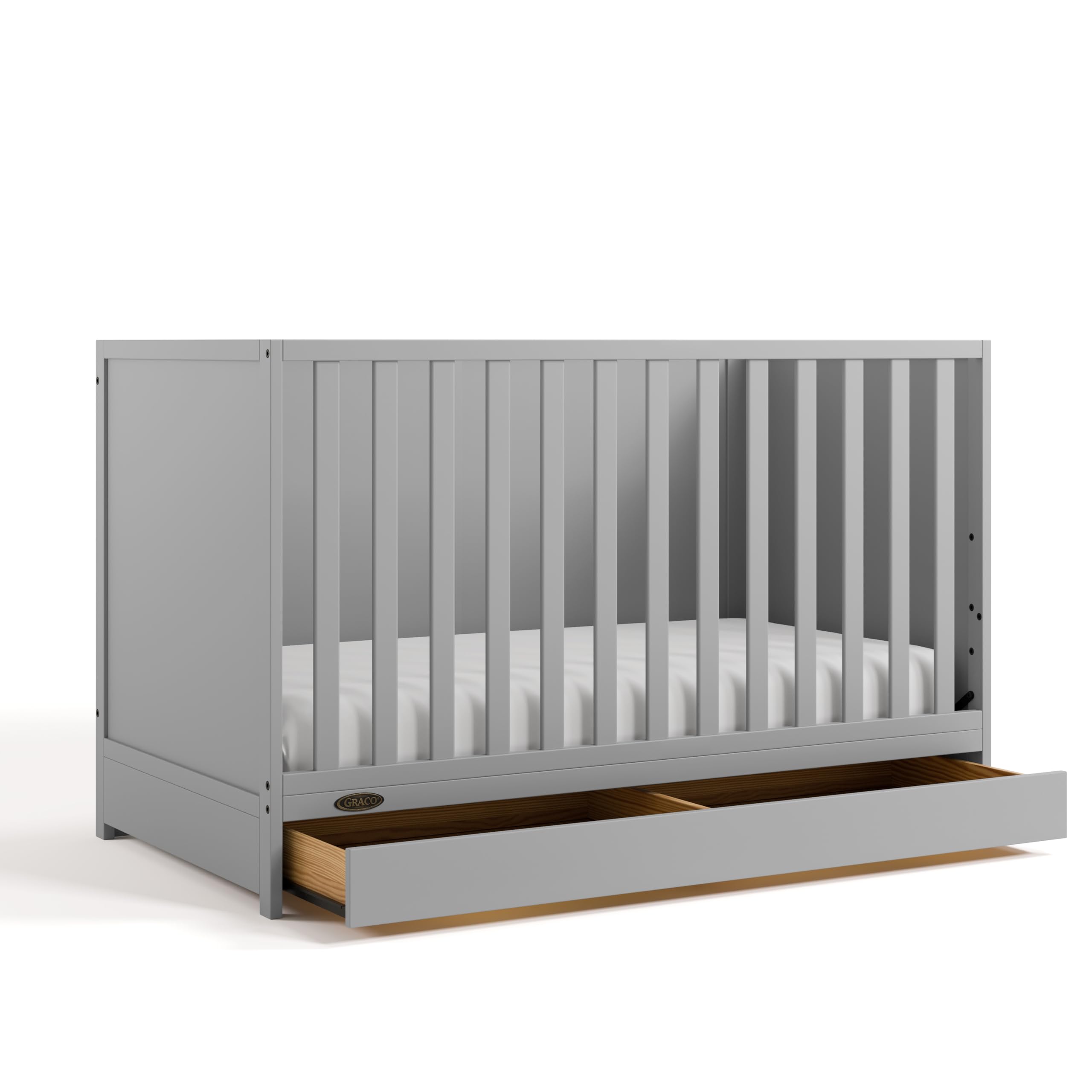 Graco Theo 3-in-1 Convertible Crib with Storage Drawer – GREENGUARD Gold Certified Baby Crib Crafted from Wood, Converts to Toddler Bed, Daybed, and