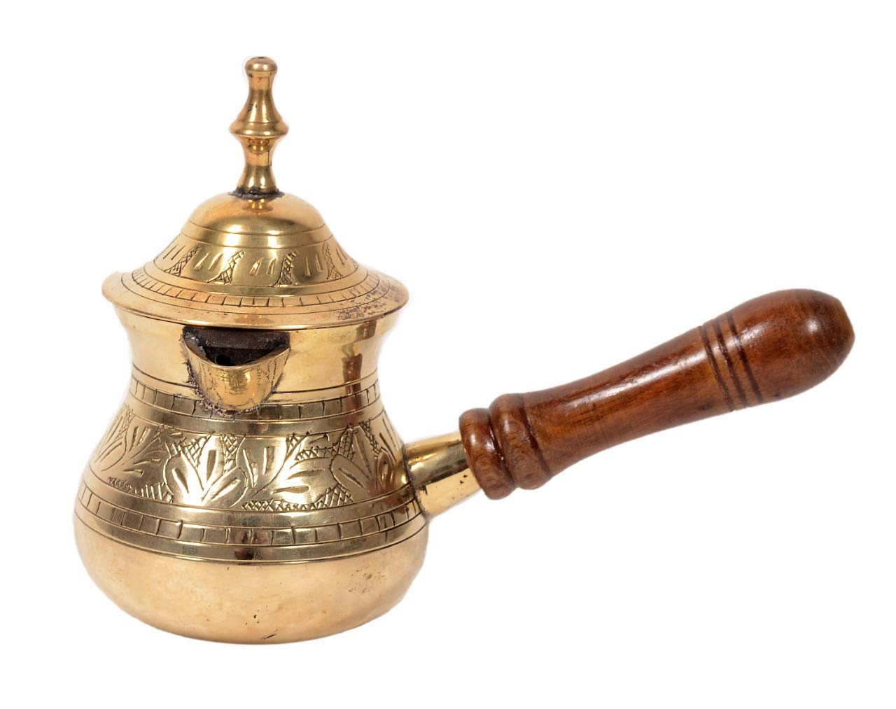 SkyWalker Metal Brass Turkish Kettle for Making Tea,Coffee,CAN BE Used ON Gas,Turkish Coffee Pot with Cover (Assorted Color)
