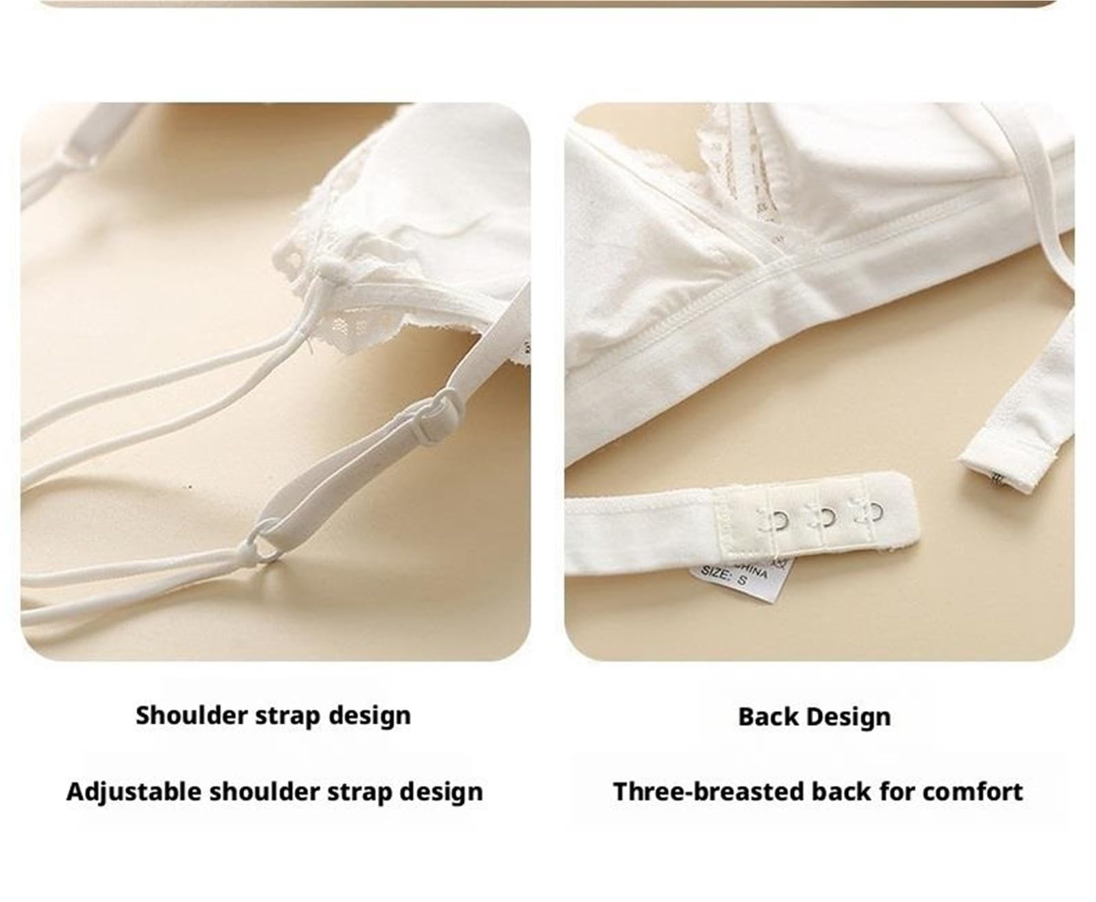 Reggiseno a triangolo profondo da donna, senza bordi, sottile, traspirante, schiena bella, seno grande, piccolo