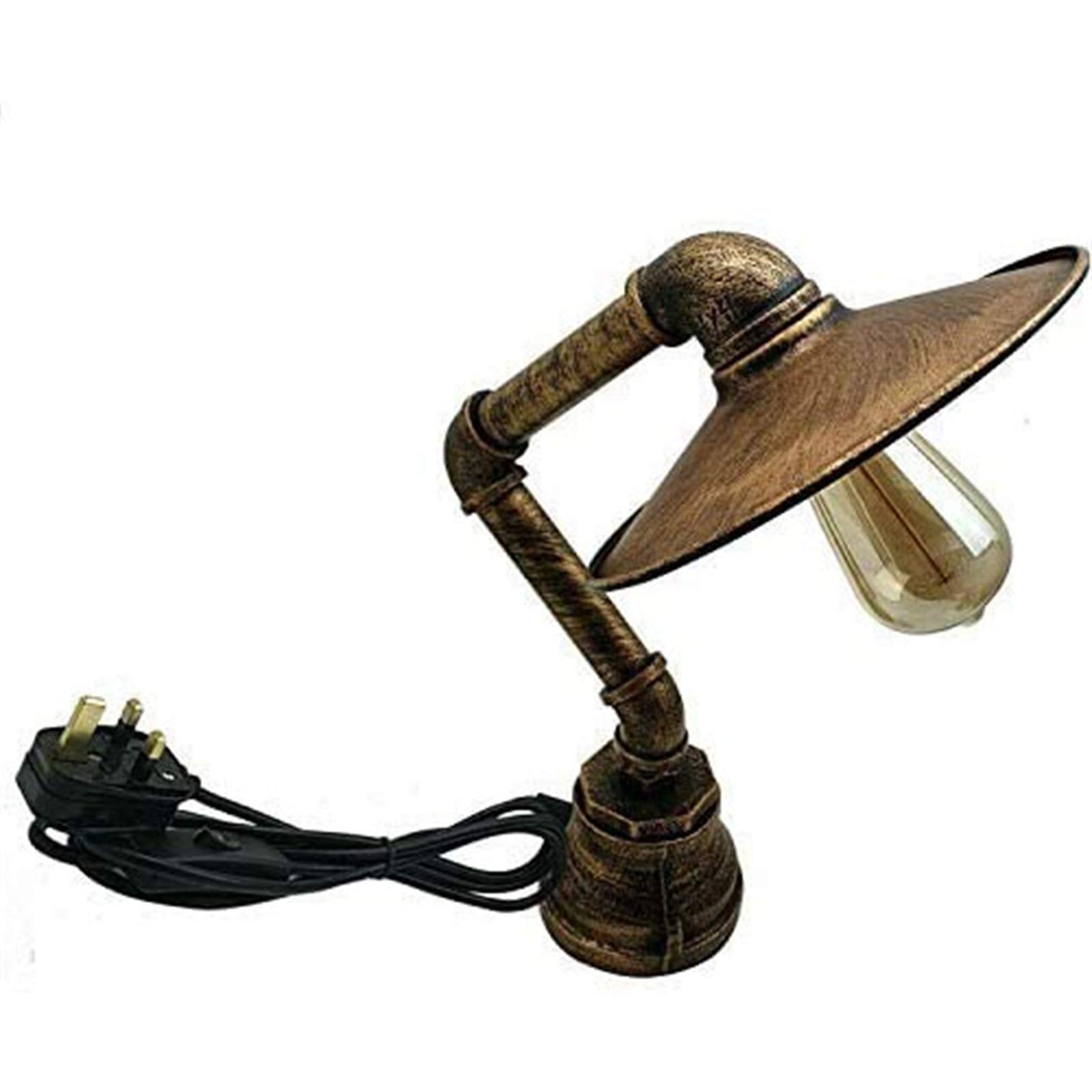 Lampe de table rustique en cuivre brossé au design vintage authentique