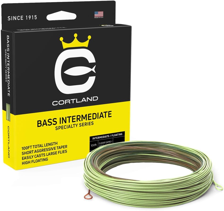 Cortland Specialty Bass Intermediate Fly Line, Clear Camo/Aqua Green