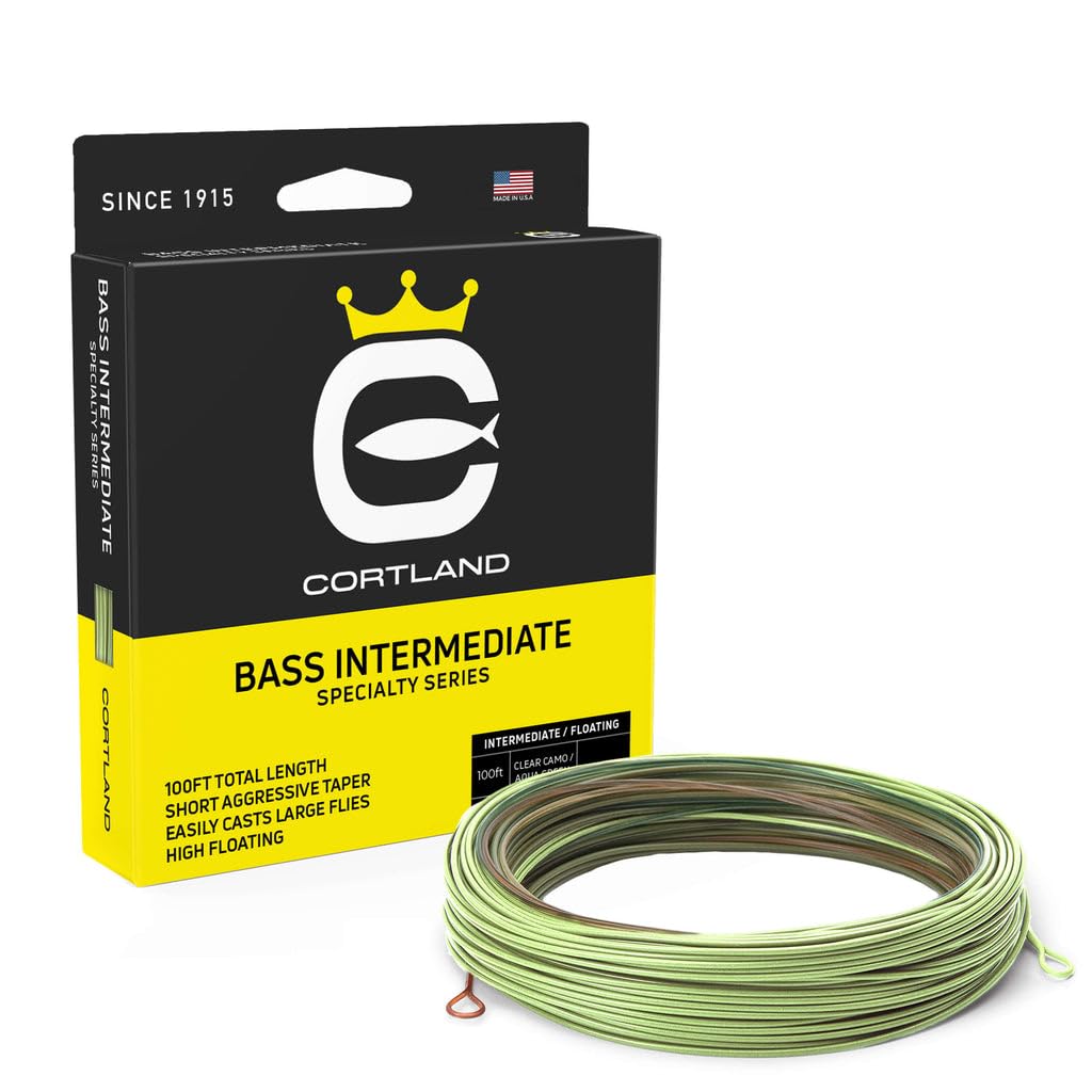 Cortland Bass Intermediate Fly Line, Clear Camo/Aqua Green 100ft, WF8I/F