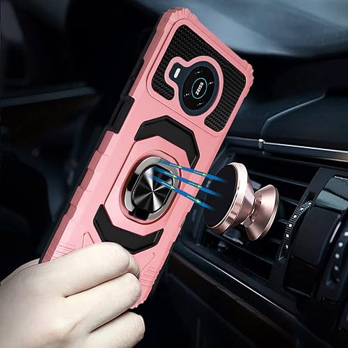 Miniatura 8 de Compatible con Nokia X100 con vidrio templado, protector de cuerpo completo grado militar, soporte magnético para anillo de automóvil, funda