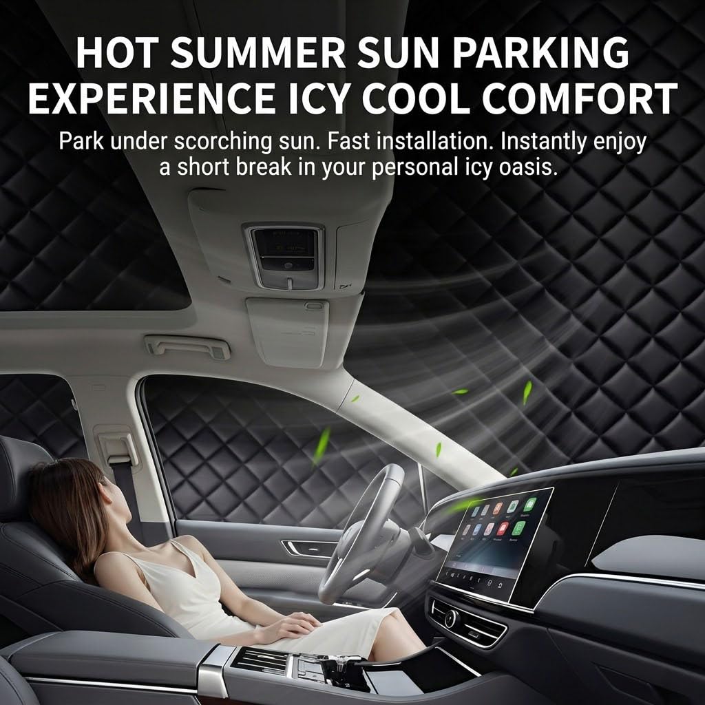 Pare Soleil Voiture Avant pour Ford Puma Puma St SUV 2024 2025, Couverture 3 Fenêtres Panoramique Antivent Stationnement Extérieur, 10 Couches Tissu Oxford 120S