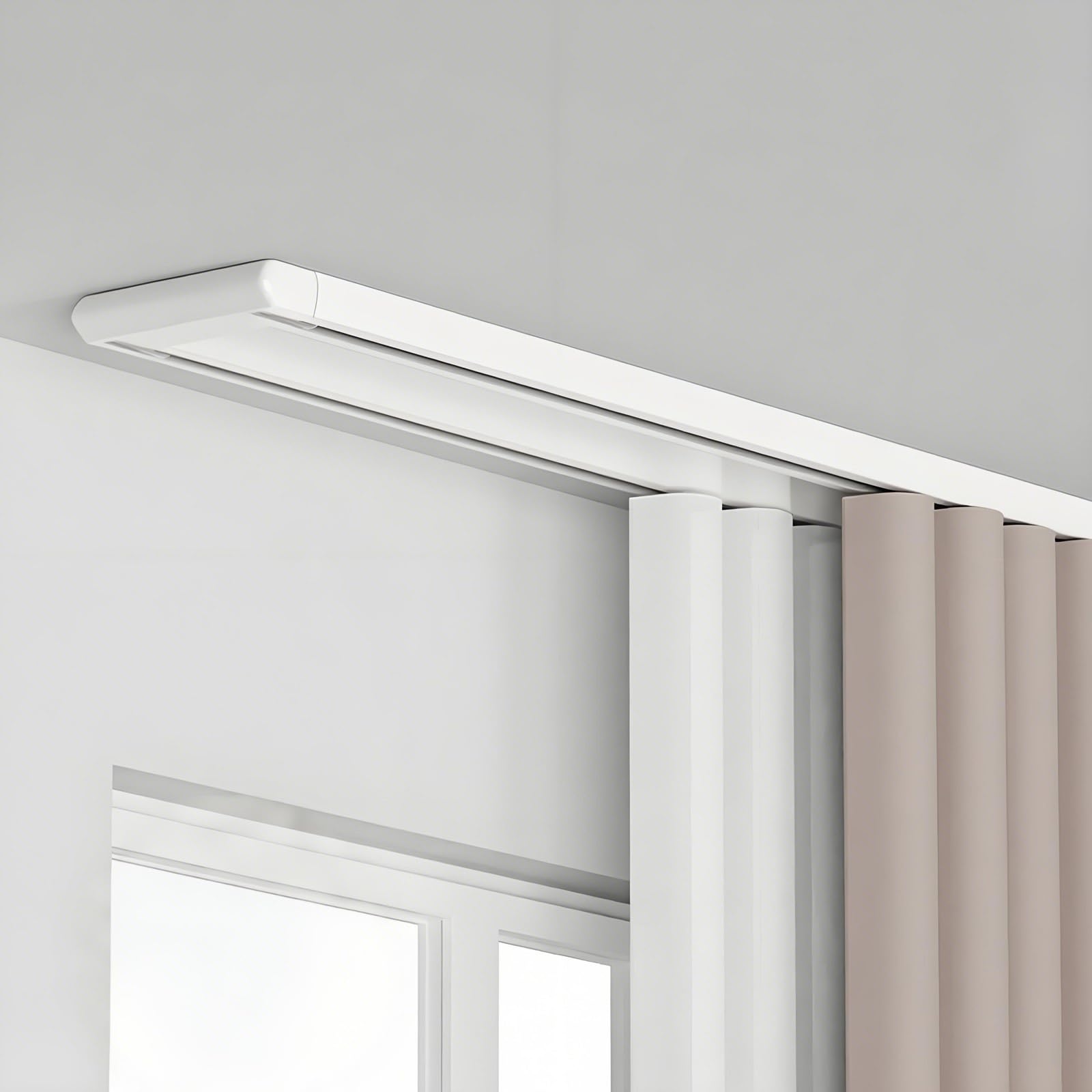 Système double rail 4,80 m aluminium blanc diviseur pièce lourd salon chambre hôpital plafond