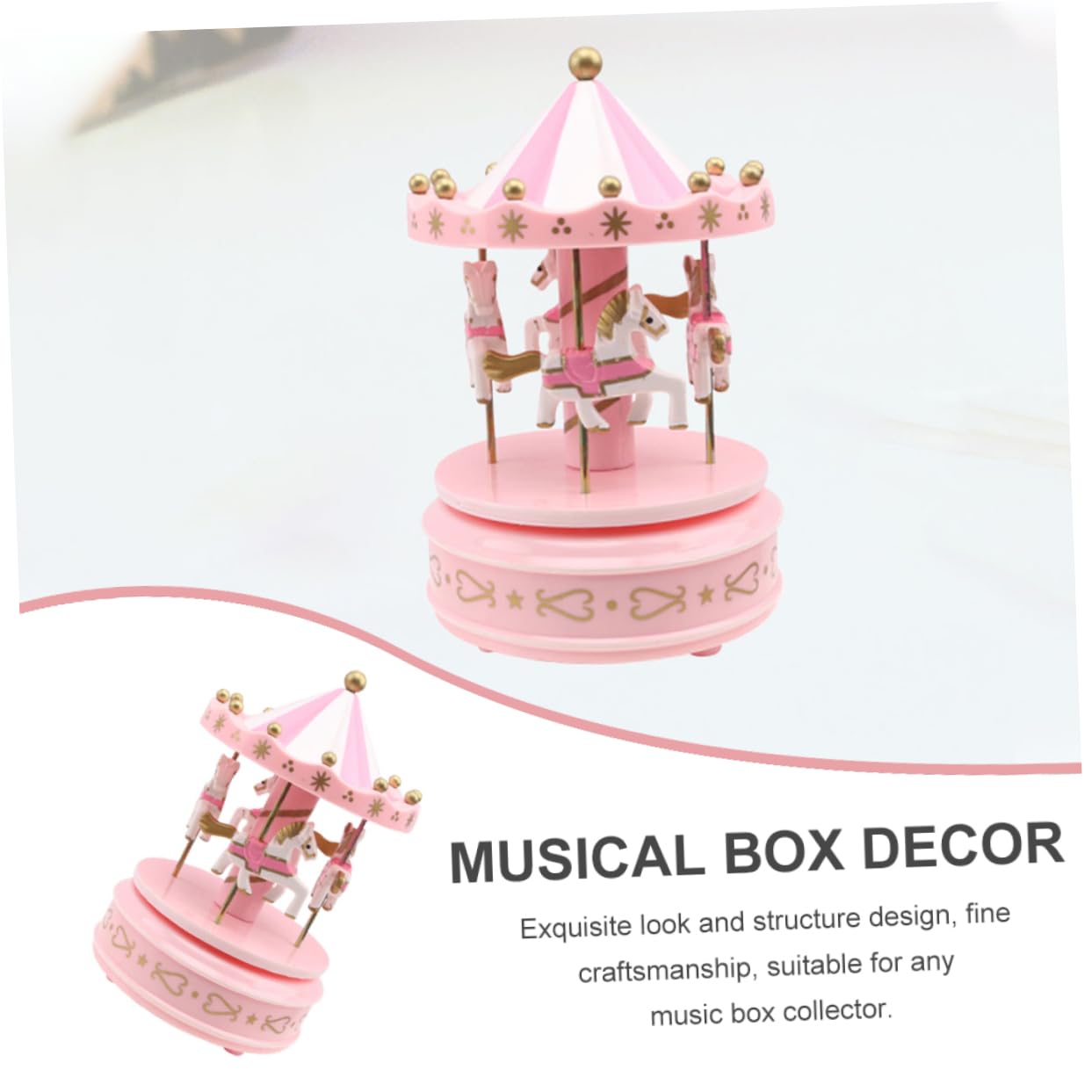MAGICLULU Carillon Giostra Musicale Rosa in Plastica, 1 Pezzo