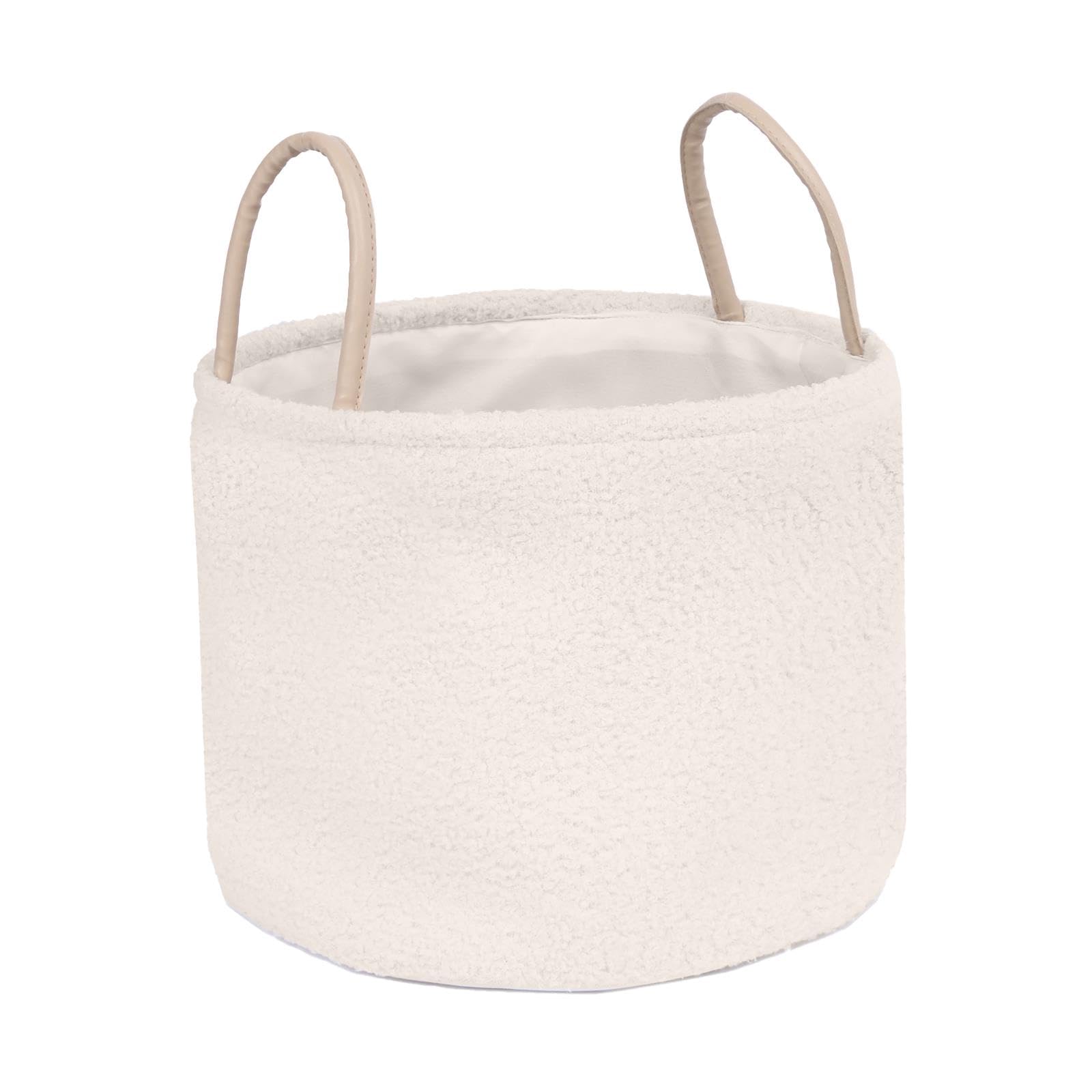 OHS Teddy Boucle Fleece Hamper - Cream - Storage Basket