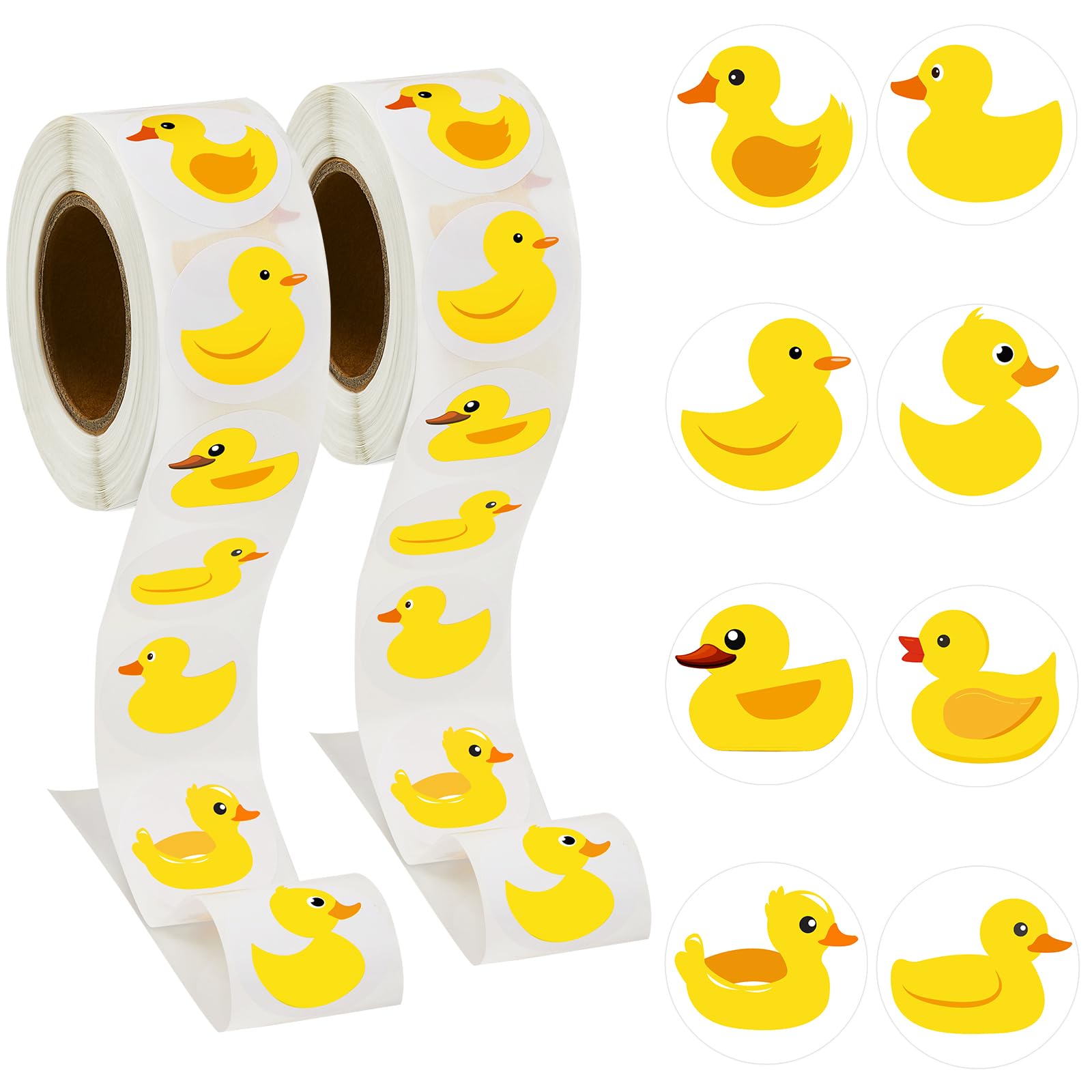 1000 Pcs Duck Stickers Cute Rubber Yellow Duck Stickers Decoration for Birthday Party Favor Bags Water Bottle Notebook Decorations, 1.5 Inch