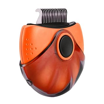 SEGUROS Pet Brush-Flea comb&Dematting Comb &Deshedding Comb 3 in 1 Pet Massage Hair Removal Brush Portable Self-Cleaning Slicker Brush-Brush for Short and Long-Haired Puppies and Kittens-Rabbits and Small Pets-Orange
