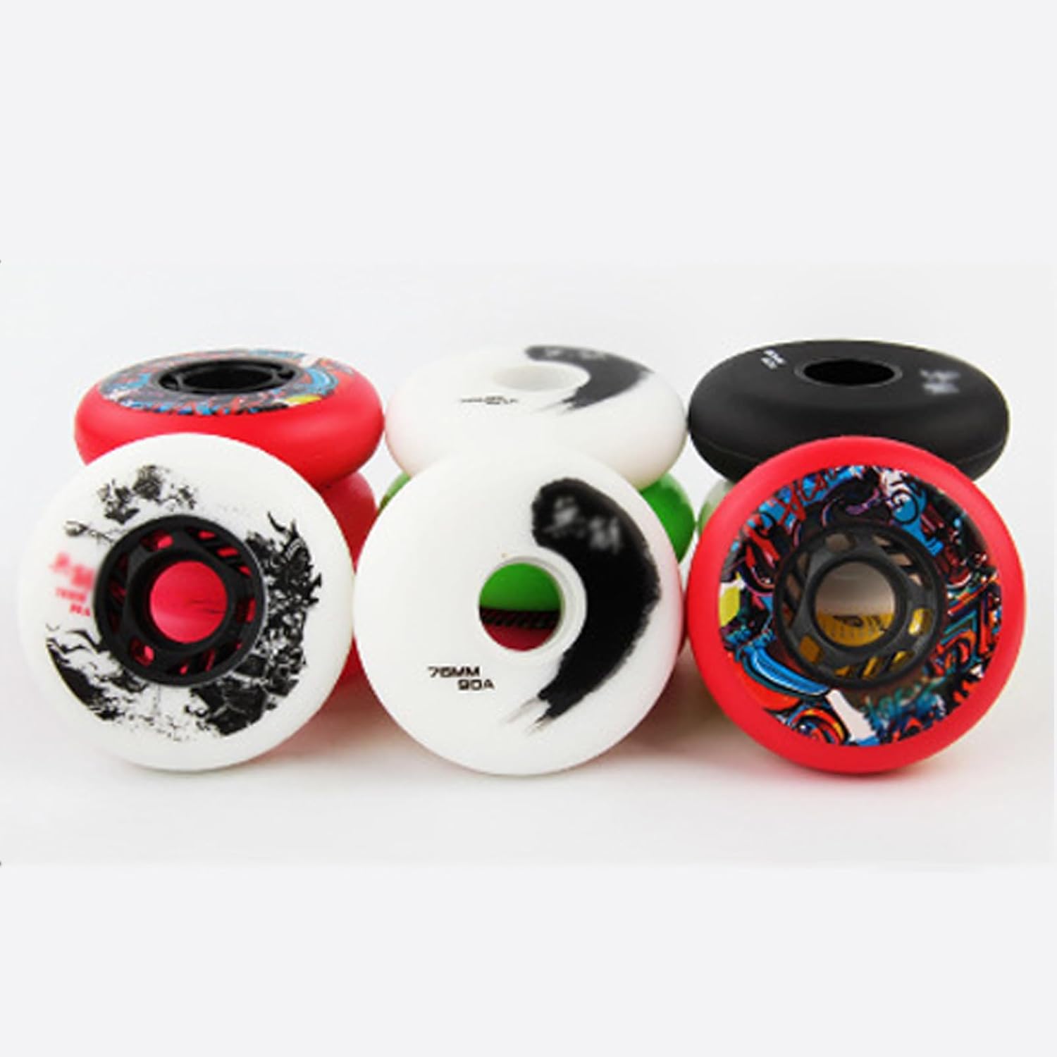 Roller Skate Wheels Outdoor/Indoor 4 Pack Inline Roller Skate Wheels Without Bearing Wheel Replacement