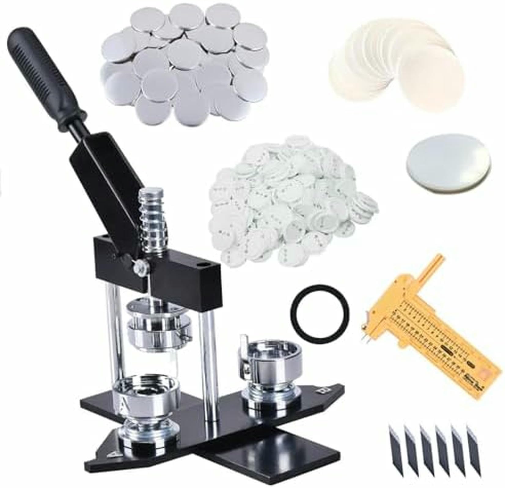 JYBNBBE Custom Metal Metal Press Kit With 100 Accessories And Cutter For Magnets And Fridge Buttons