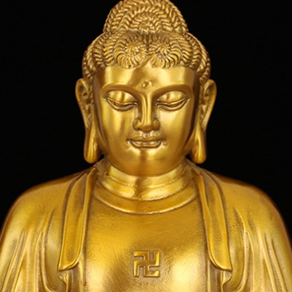 Posąg Buddy do wnętrz mosiężny Zen Dom Posąg Buddy Ozdoby Biuro Salon Wejście Dekoracyjne Ozdoby Medytująca Figurka Buddy Rzeźba