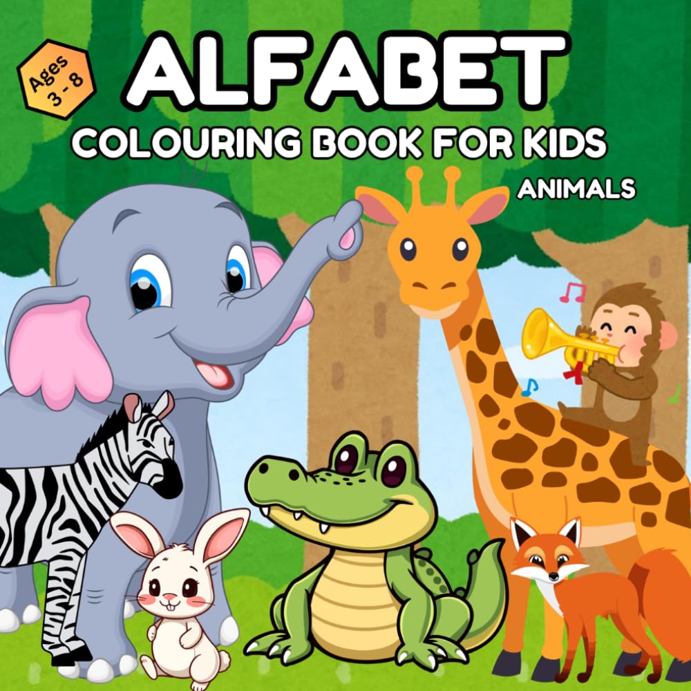 Alphabet colouring book for kids: Animals, Ages 3 - 8, Activities book