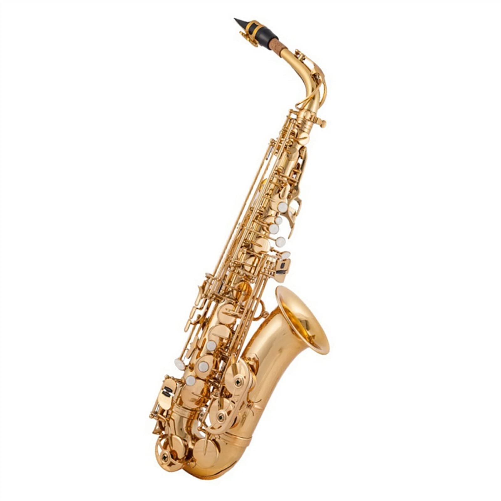 HCZKIUJY Saxophones Gold Eb Professional Alto Saxophone European Process Gold Plated Alto Sax Musical Instrument