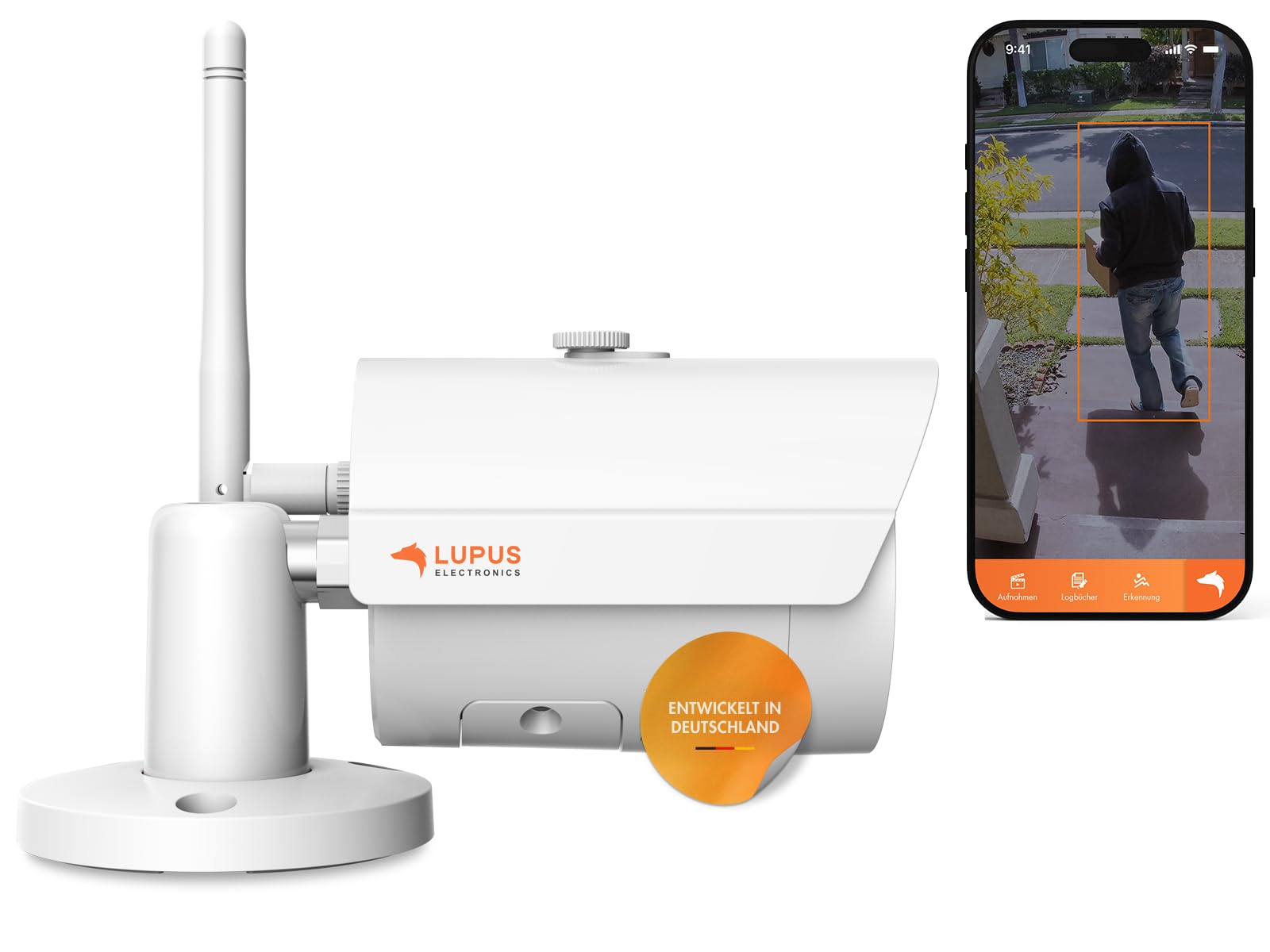 Lupus LE202 WLAN (V3) Überwachungskamera Außen – 4MP Super HD IP Kamera mit 30m Nachtsicht, 90° Weitwinkel, IP67 Wetterfest, Micro-SD Slot, App-Steuerung & Smarthome Integration