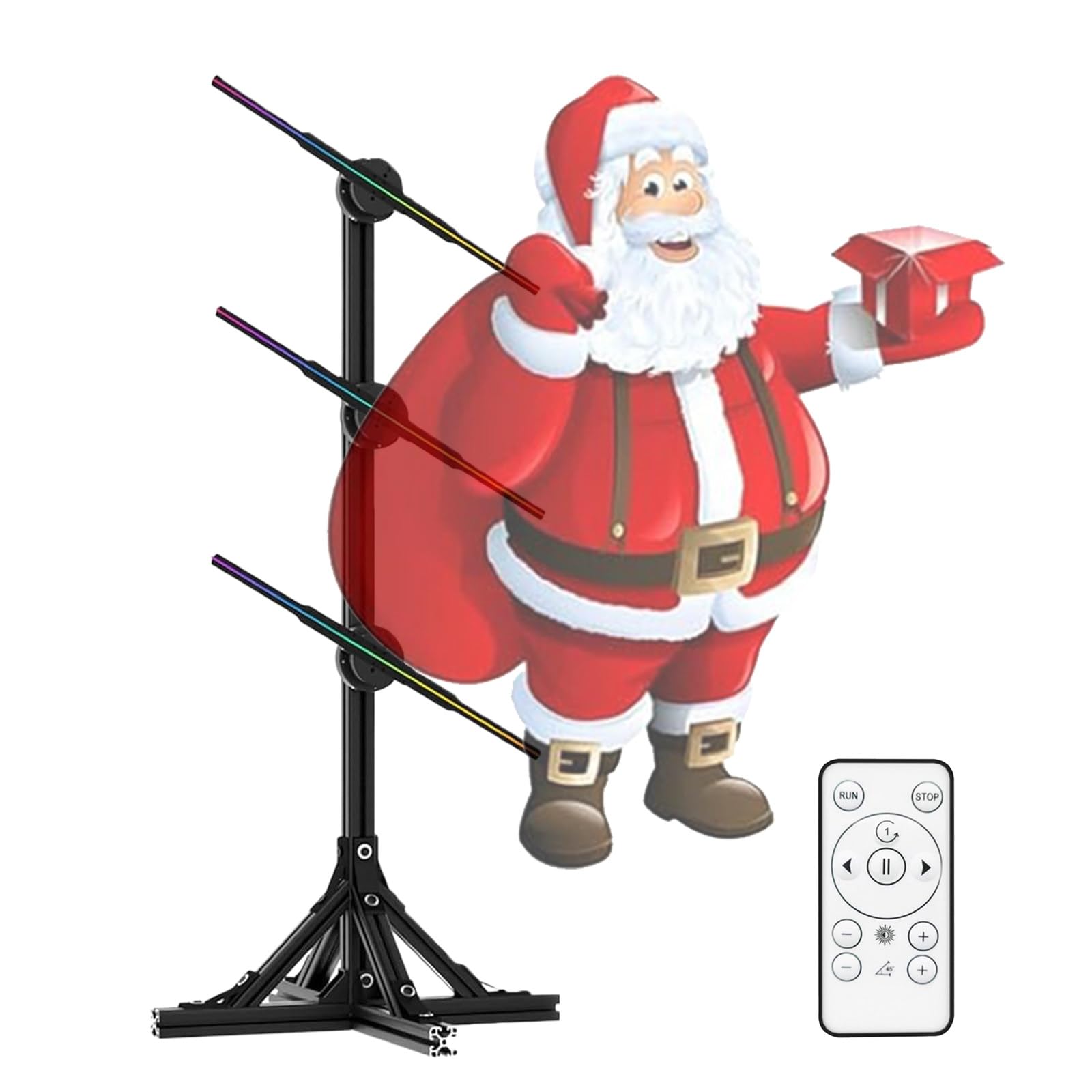 Eastnmythet Christmas Hologram Projector, 3D Hologram Fan, 3D Splicing Holographic Advertising Display Fan Projector, 3D Led Hologram Video Projector