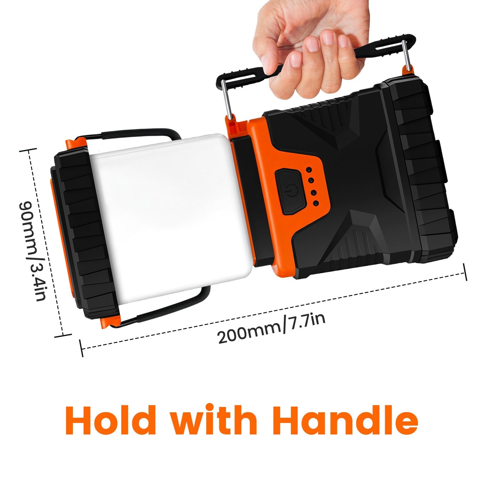 Linterna LED de camping recargable, 1000 lm, esencial para acampar con 5 modos de luz, banco de energía de 4400 Ah, linterna impermeable IP44 para cortes de energía, emergencia, senderismo, al