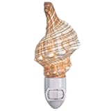 Nautical Crush Trading Seashell Night Light – Beach Night Light with Real Fox Sea – Shell Light for Bathroom – Sea Shell Lamp – Seashell Lamp Plug Into Wall