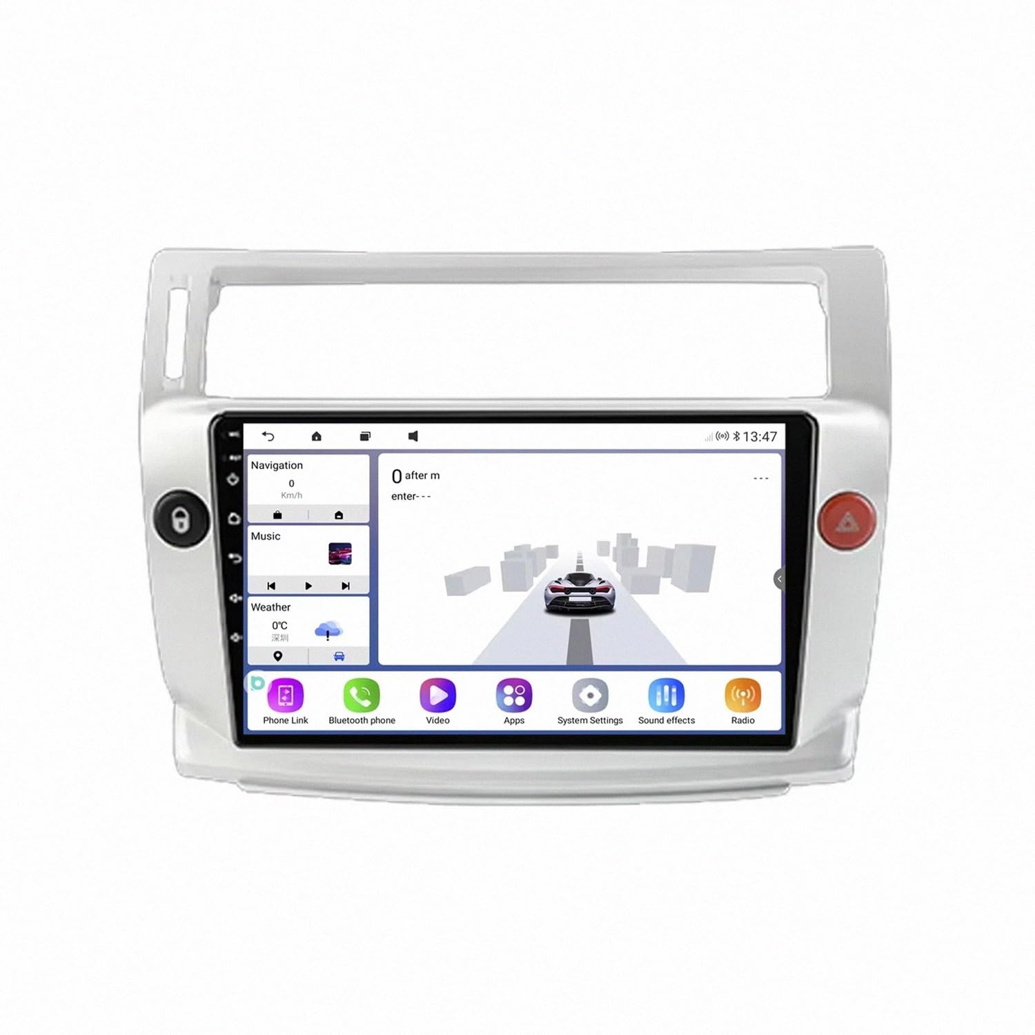 Radio Samochodowe dla Citroen C4 c-triomphe c-quatre 2004-2011 Z Bluetooth, Fm, Aux, Nawigacją Mapową Oraz Asystentem Głosowym Siri; Obsługa Aux/Airplay/Fm, 8 Rdzeń 4G+64G