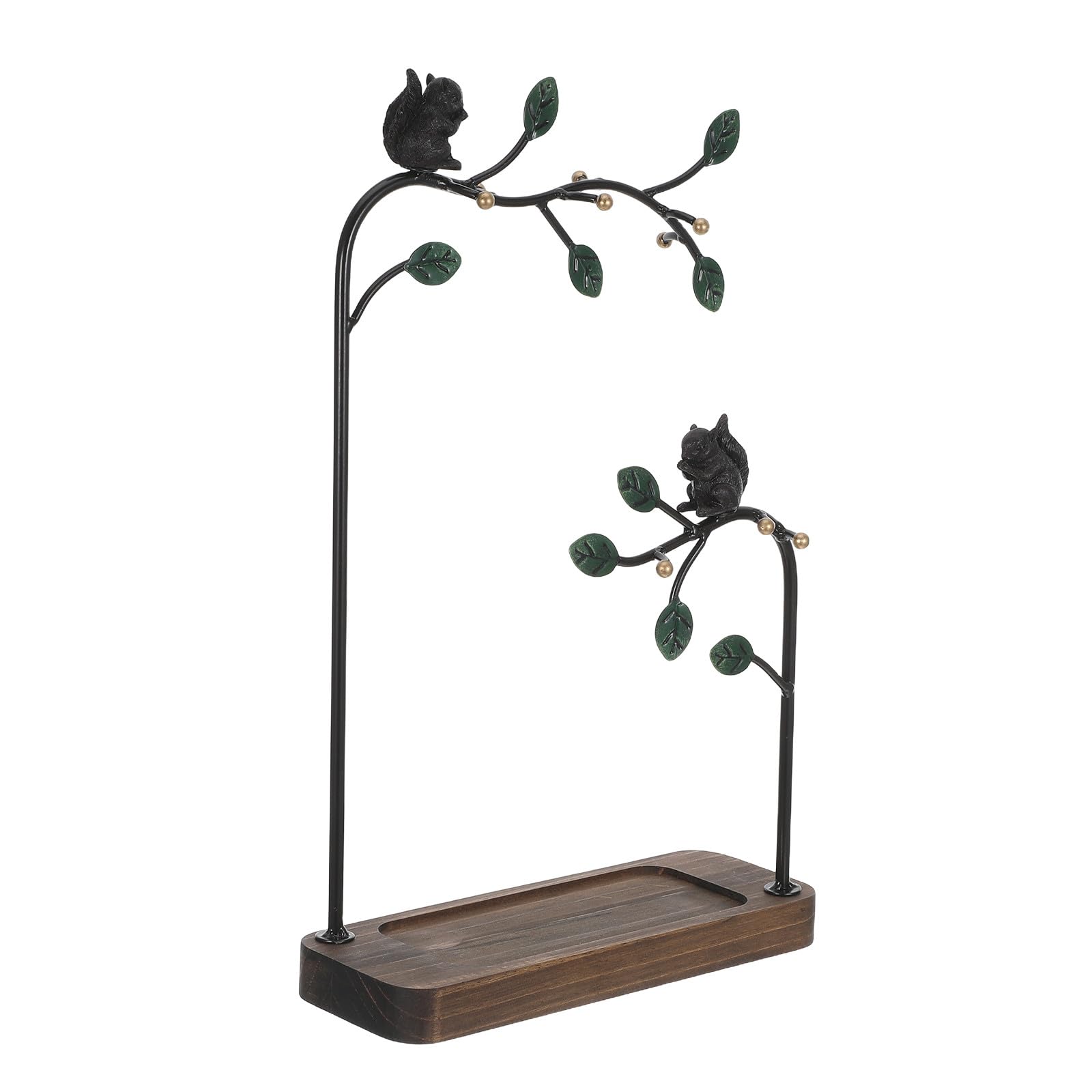 YARNOW Présentoir Arbre pour Bijoux en Fer et Bois, Porte Collier et Porte Boucle D'oreille, Design Artistique, Construction Robuste, pour Petits Appartements