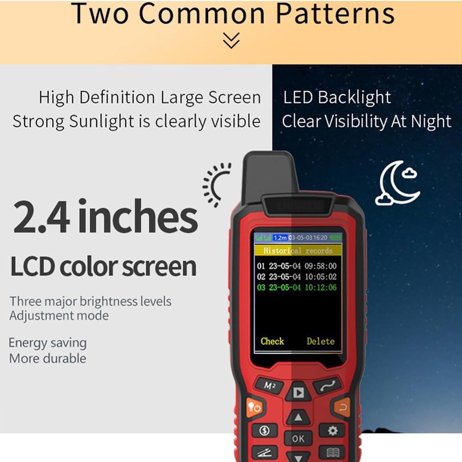 Medidor digital de mano para sondeo de tierra, pantalla GPS de longitud de área con transmisión de voz, ideal para aplicaciones de topografía en bosques, tierras agrícolas, montañas y al aire libre
