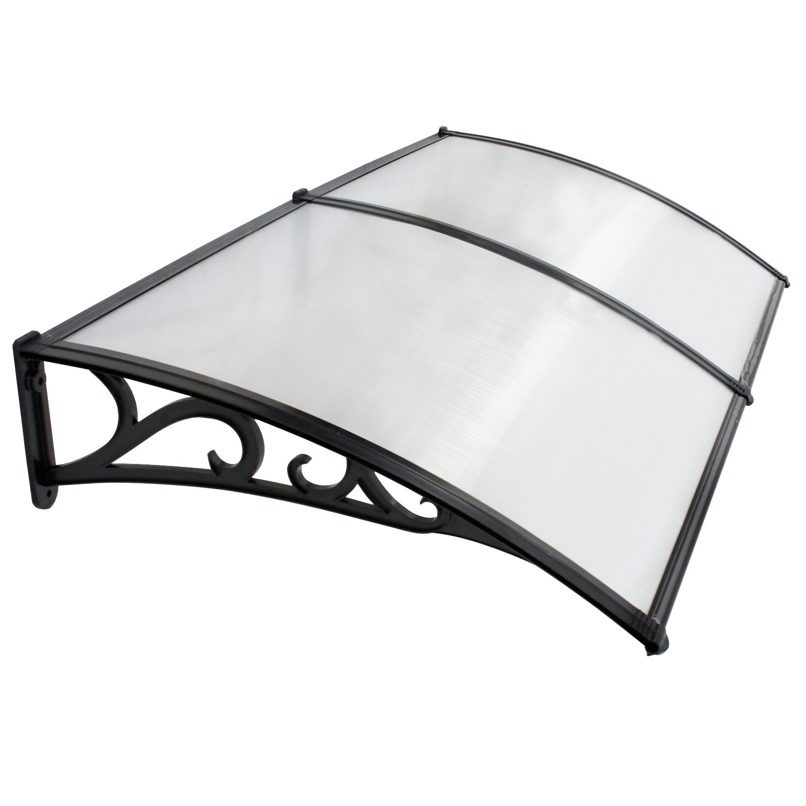ZENY 40"x 80" Window Awning Canopy Overhead Door Awning Polycarbonate Cover Front Door Outdoor