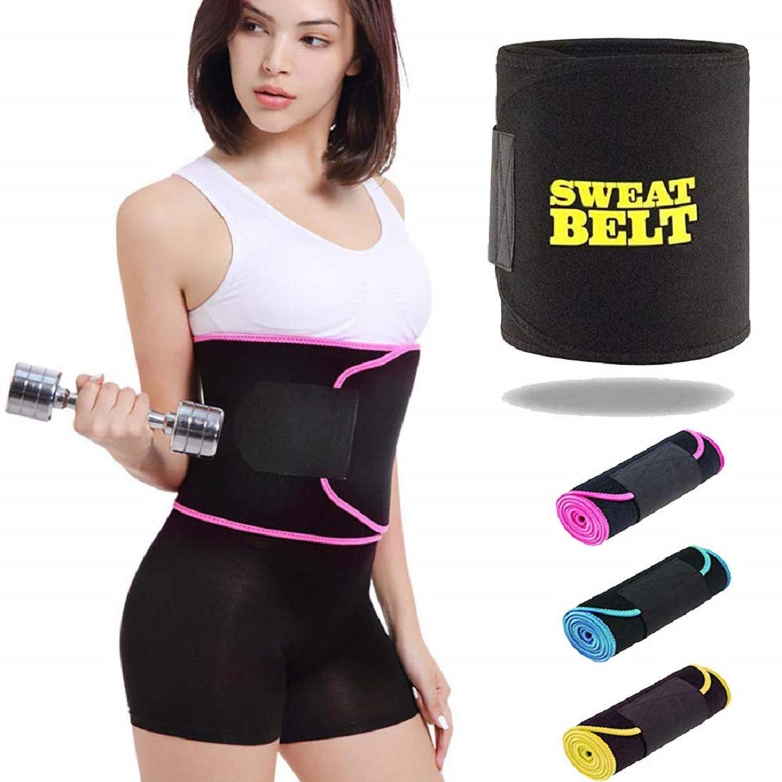 Faymla Synthetic Sweat Belt for Belly Fat Burner & Weight Loss Tummy Fat Cutter, Waist Trimmer for Men and Women, Waist Cincher (Black) (B0CT3PPWN4) Amazon Price History, Amazon Price Tracker