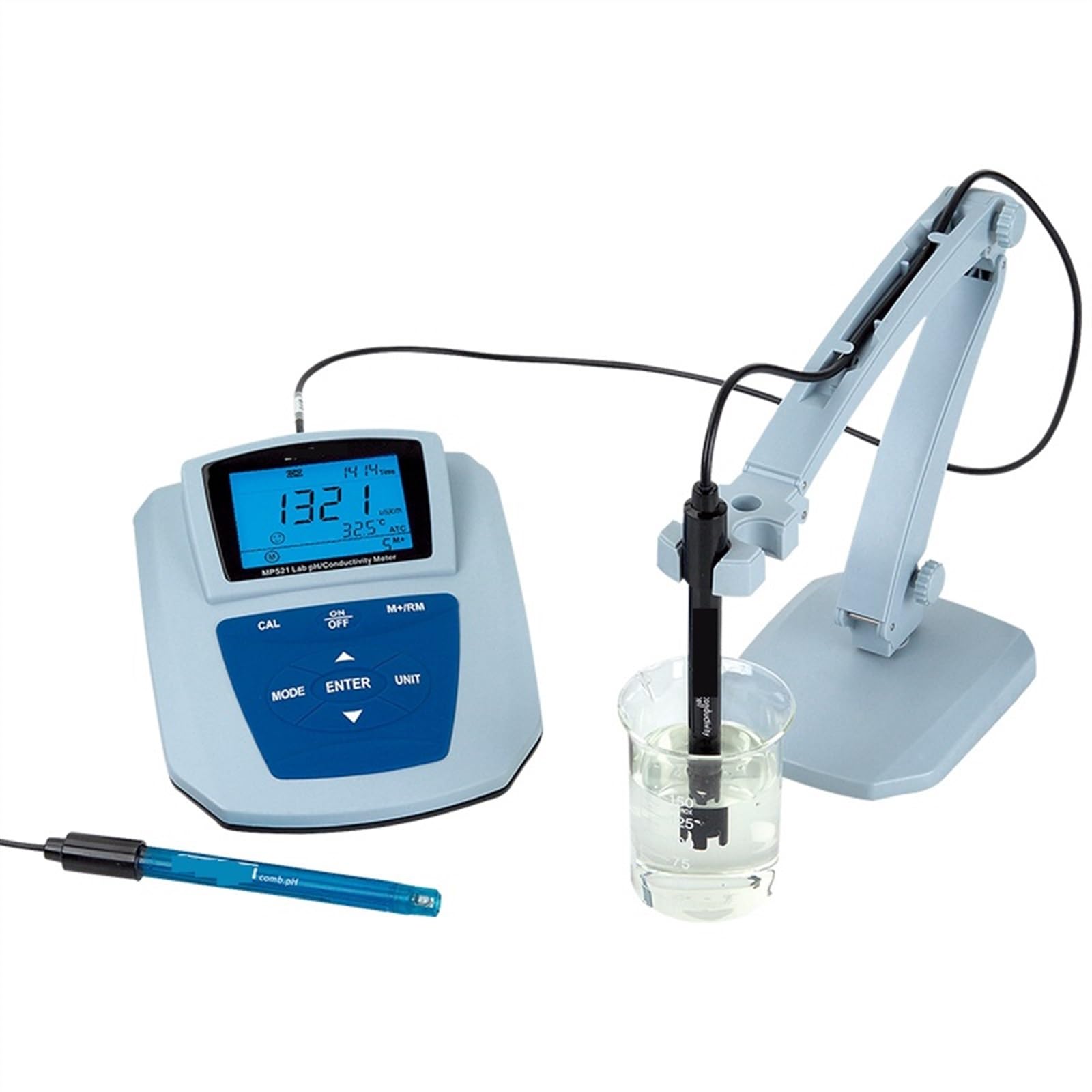 MP521 Laboratory PH Conductivity Meter, Dual Parameter Measures PH/Conductivity in Regular Aqueous Solutions of Moderate Ionic Strength