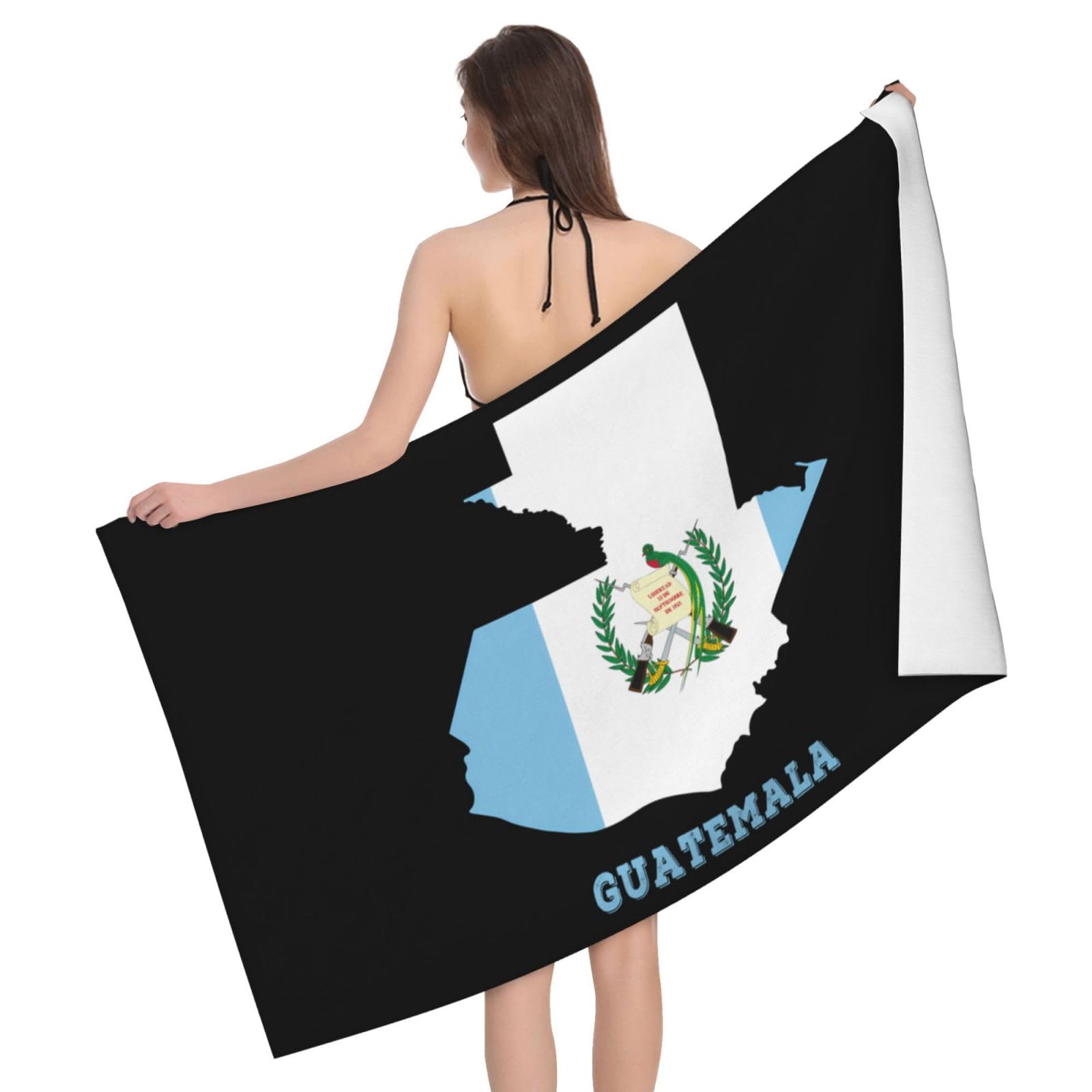 HLBSDM Microfiber Guatemala Map Flag Beach Towel Quick Dry Soft Sand Free Beach Towels for Pool Swim Beach Lightweight Thin Towels