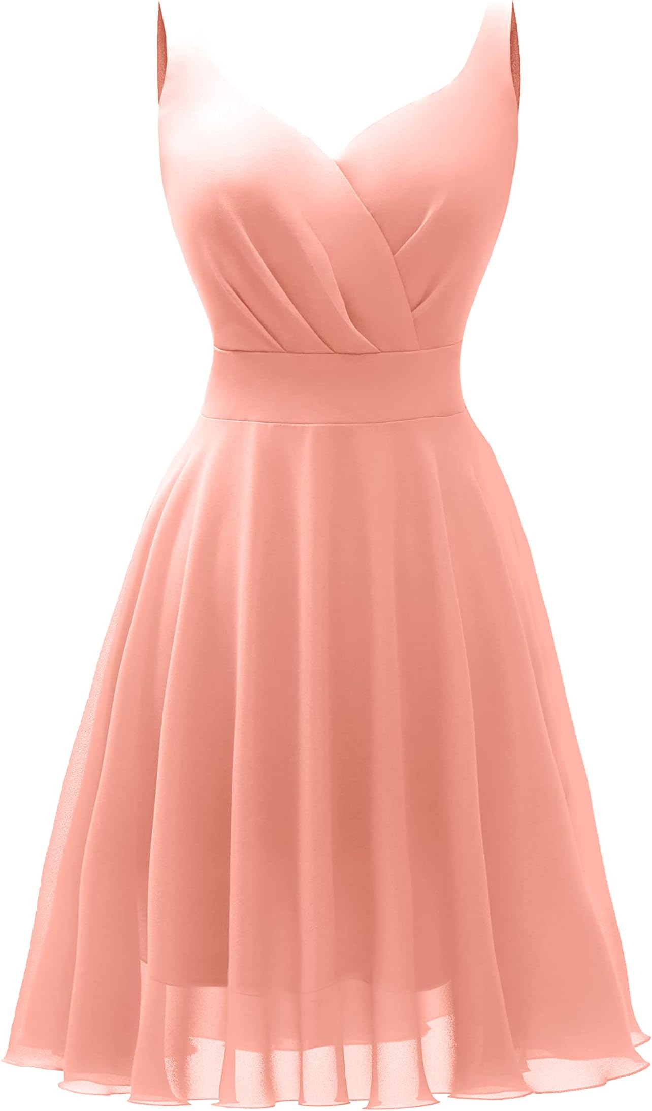 DresseverSummer Cocktail Dress V-Neck Adjustable Spaghetti Strap Chiffon Sundress