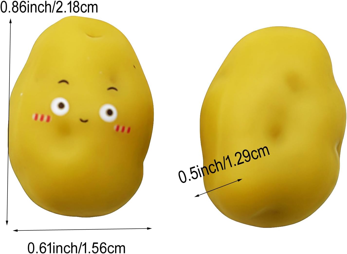 50Pcs Mini Resin Potatoes with Cute Expression Little Fake Potato image 3