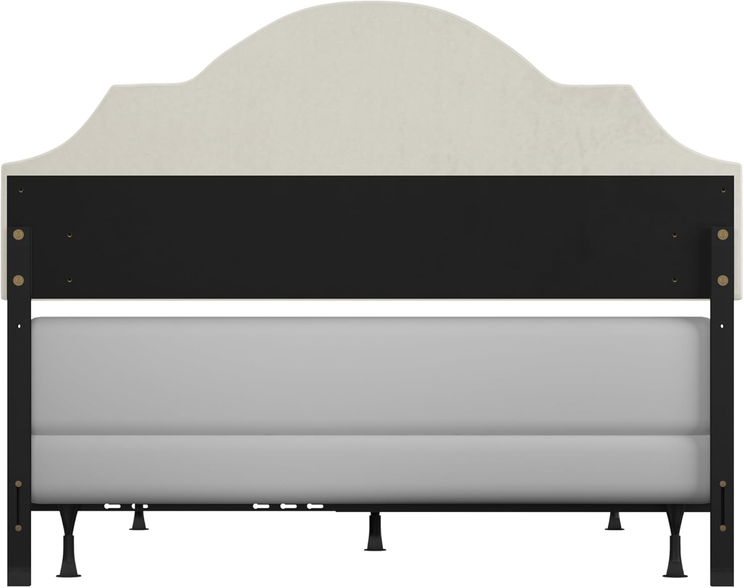 Hillsdale, Cynthia Upholstered Full/Queen Adjustable Headboard with Frame, Cream