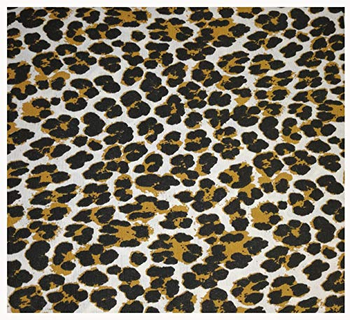  Russo Tessuti Tessuto Cotone Arredo Scampolo Maculato Ghepardo Marrone 270x280cm