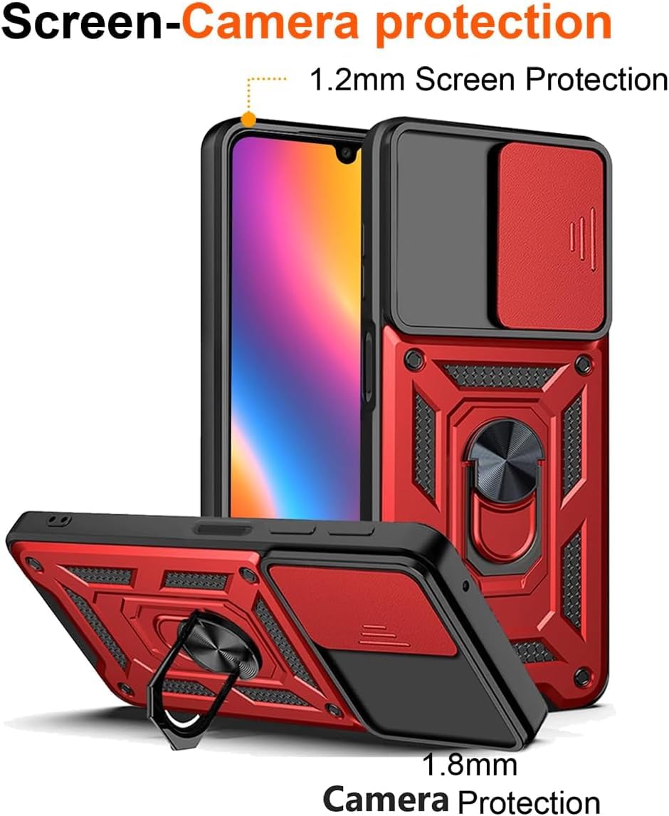 LYJERRY Cover + 2Pcs Vetro Compatibilità con ZTE Blade A75 Cover Nero Custodia piu Vetro temperato protezione Pellicola protettiva Vetrino